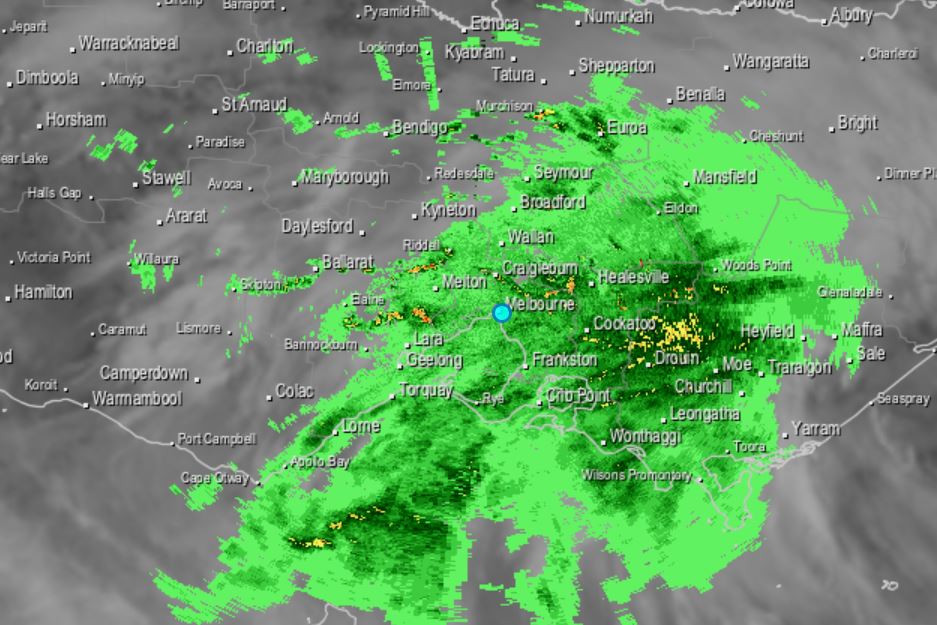 Today's persistent Melbourne rain is coming from the 'wrong direction'